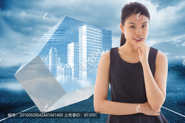 女商人思考的復合形象