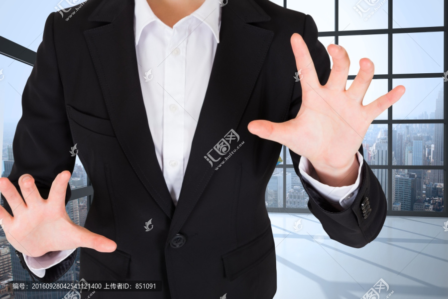 商人伸出手掌的復(fù)合形象