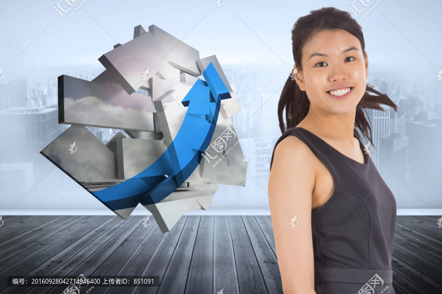 女人微笑著的復(fù)合形象
