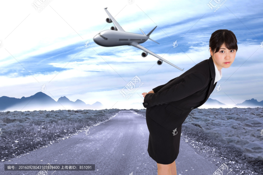 女商人彎腰的復(fù)合形象