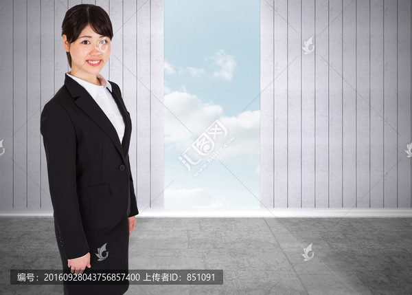 女商人微笑著的復合形象
