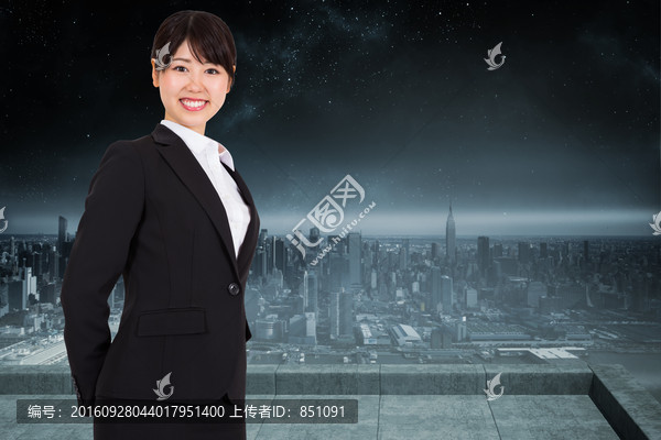 女人微笑著的復(fù)合形象