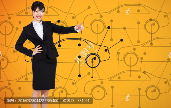 女商人微笑著的復(fù)合形象