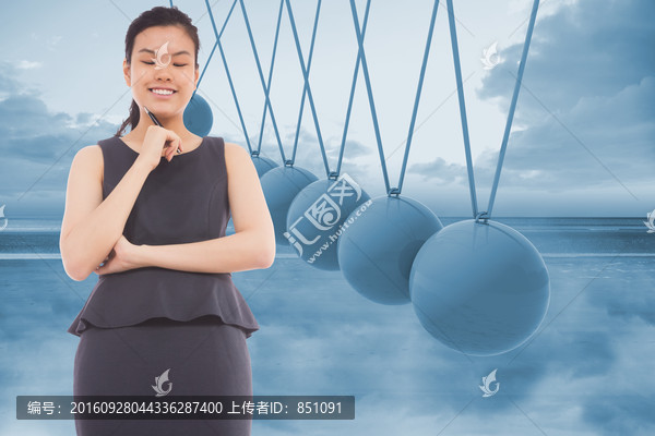 女商人微笑著的復合形象