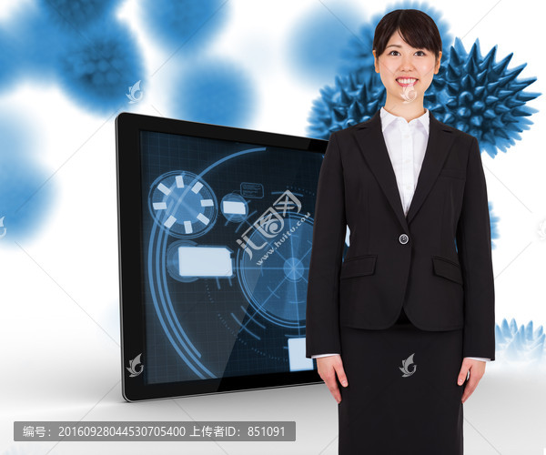 女人微笑著的復(fù)合形象