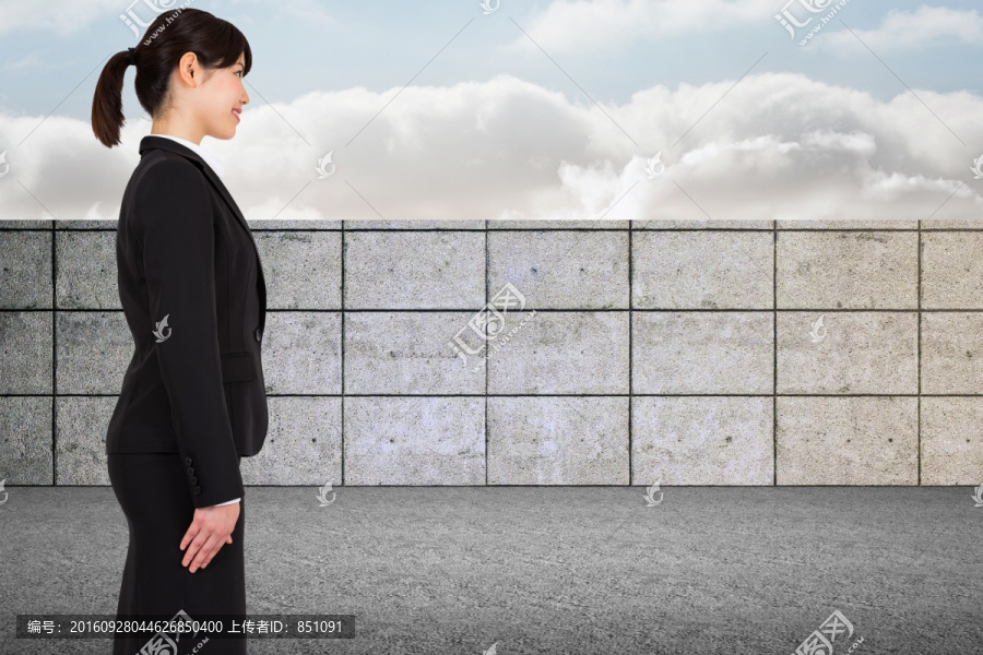 女商人側(cè)身站立的復合形象