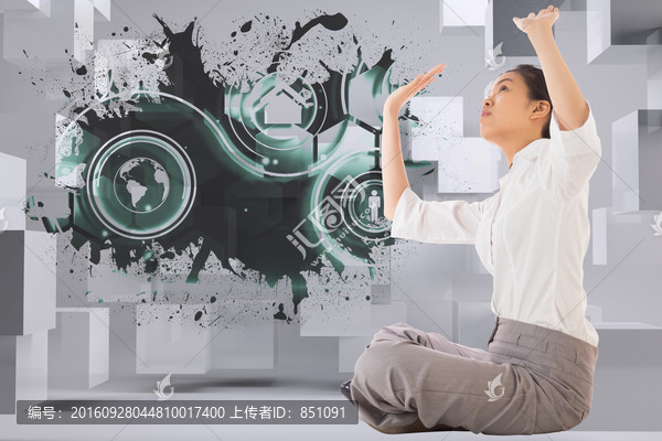 商人盤腿而坐的復(fù)合形象