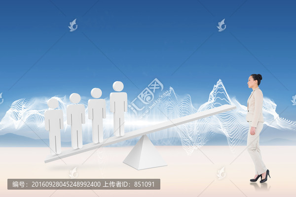 女商人側(cè)身對(duì)著鏡頭的復(fù)合形象