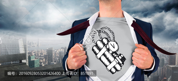 商人拉著衣服的復(fù)合形象