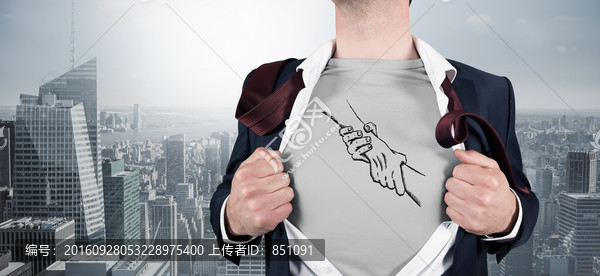 商人拉著衣服的復(fù)合形象