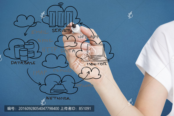 商人拿著筆書(shū)寫(xiě)的復(fù)合形象