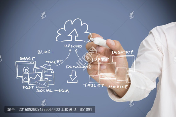 商人拿著筆書寫的復(fù)合形象