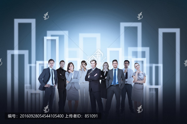 商業(yè)團(tuán)隊(duì)看著鏡頭的復(fù)合形象