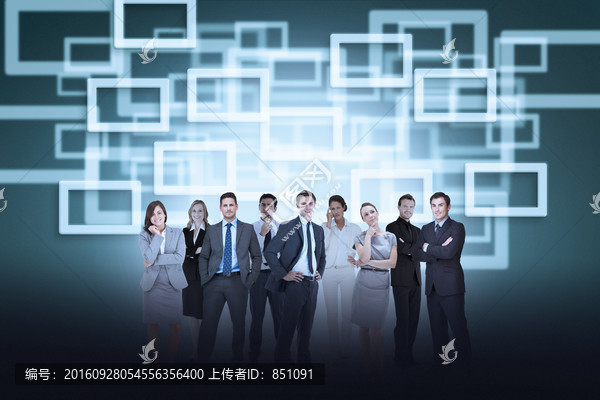 商業(yè)團(tuán)隊(duì)看著鏡頭的復(fù)合形象