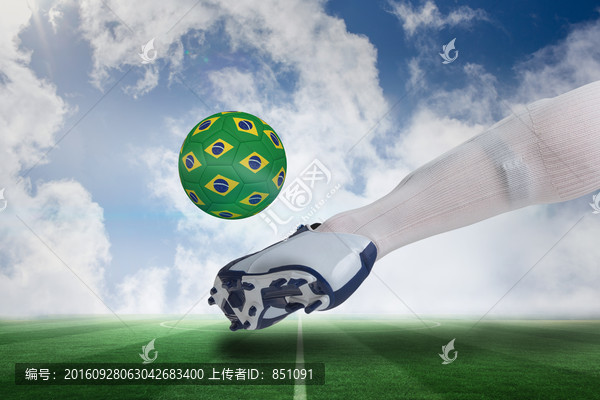 足球運動員踢球的復(fù)合形象