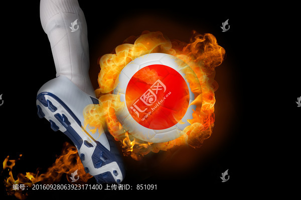 足球運動員踢球的復(fù)合形象