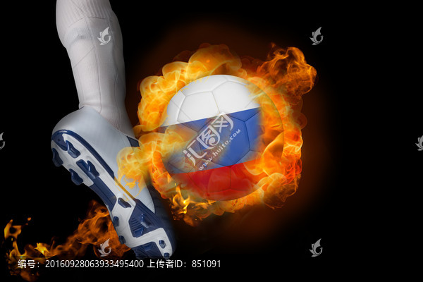 足球運動員踢球的復合形象