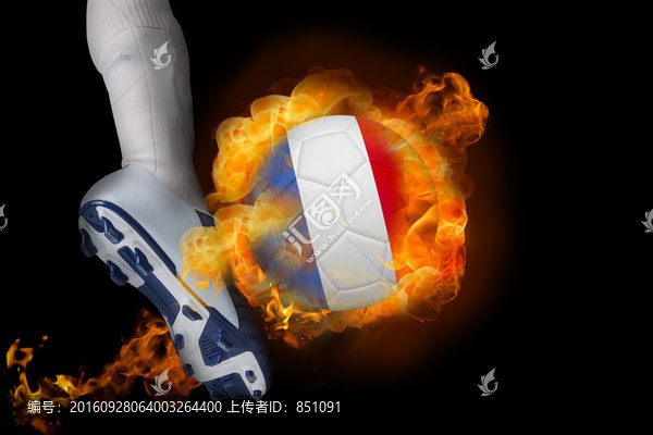 足球運動員踢球的復(fù)合形象