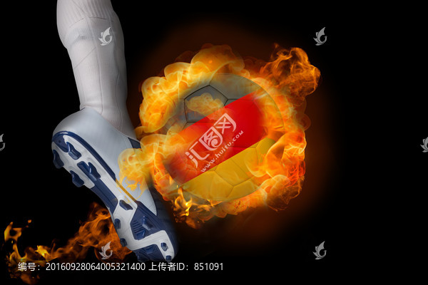 足球運動員踢球的復合形象