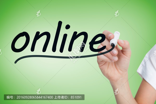 商人拿著筆書寫的復(fù)合形象