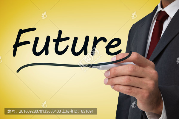 商人拿著筆書寫的復(fù)合形象