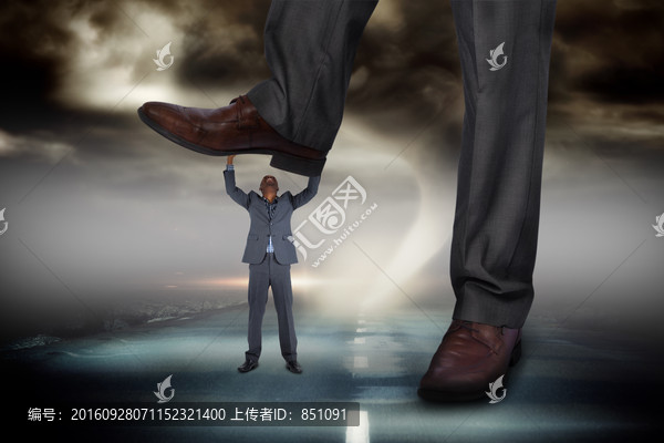 商人抬著大腳的復(fù)合形象