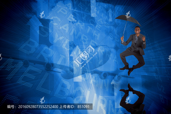 商人撐著傘的復(fù)合形象