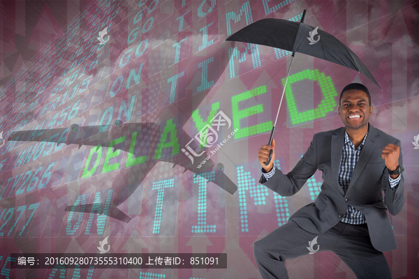 商人撐著傘的復(fù)合形象