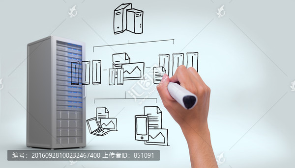 商人拿著筆書寫的復(fù)合形象