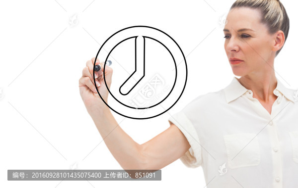商人拿著筆書寫的復合形象