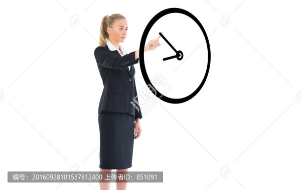 商人指著鐘的復(fù)合形象