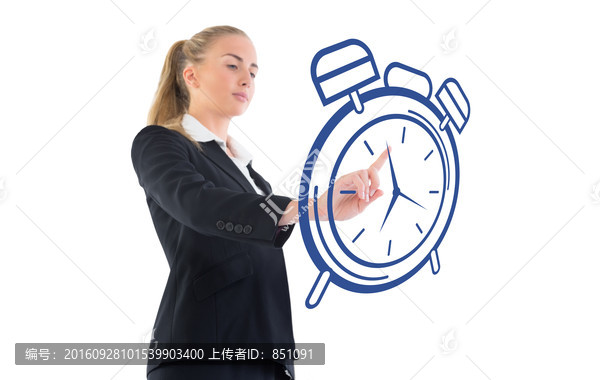 商人指著鐘的復(fù)合形象