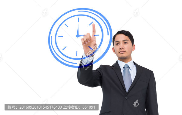 商人指著鐘的復合形象