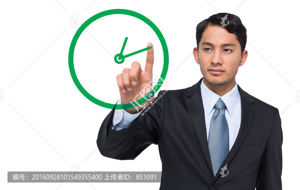 商人指著鐘的復合形象