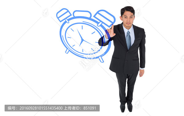 商人指著鐘的復(fù)合形象