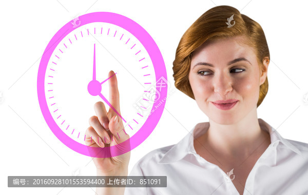 商人指著鐘的復(fù)合形象