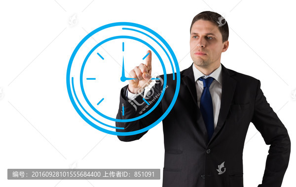 商人指著鐘的復(fù)合形象