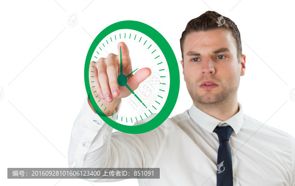商人指著鐘的復(fù)合形象