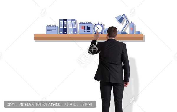 商人背對(duì)著鏡頭的復(fù)合形象