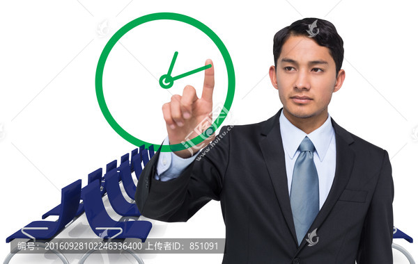 商人指著鐘的復合形象