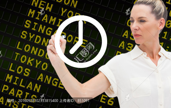 商人拿著筆書寫的復合形象