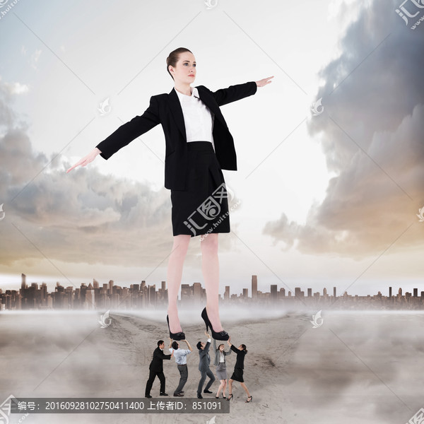 商務(wù)團(tuán)隊(duì)抬著老板的復(fù)合形象