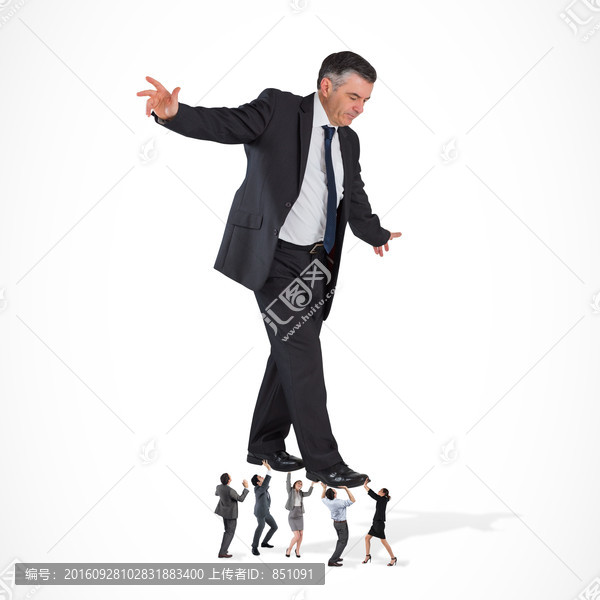 商人張開雙手的復合形象