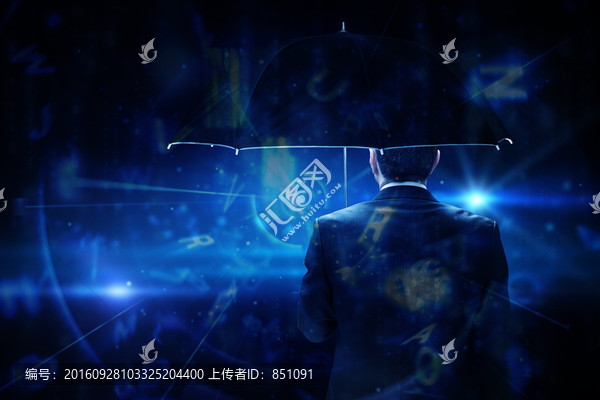 商人撐著傘的復(fù)合形象