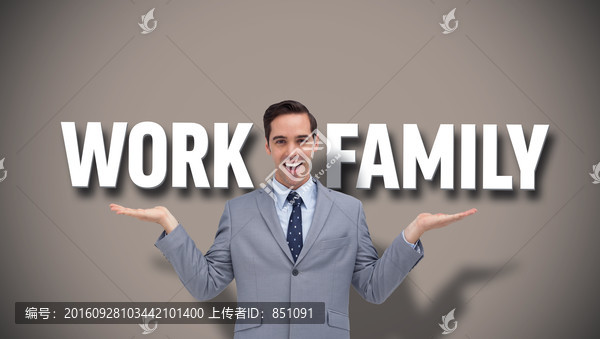商人抬起雙手的復(fù)合形象