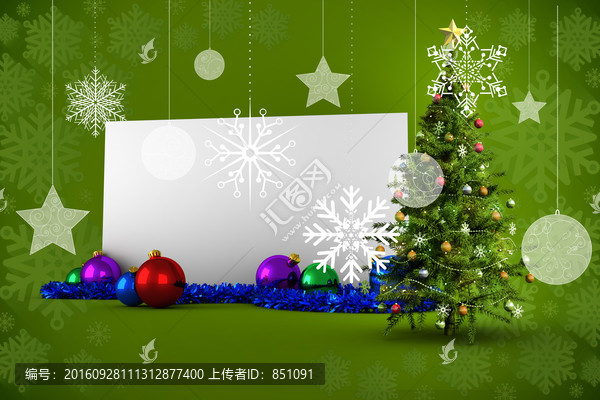 圣誕樹與雪花
