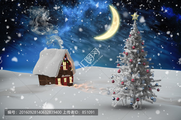 圣誕樹與房屋的復(fù)合形象