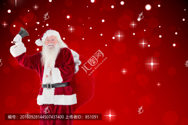 圣誕老人搖著鈴鐺的合成圖像