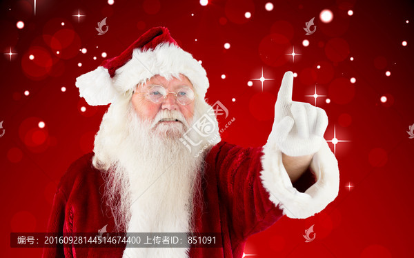 圣誕老人指著前方的復(fù)合形象