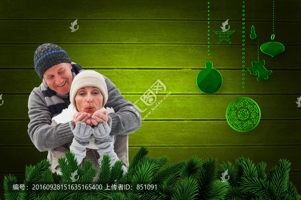 夫婦擁抱著的復合形象